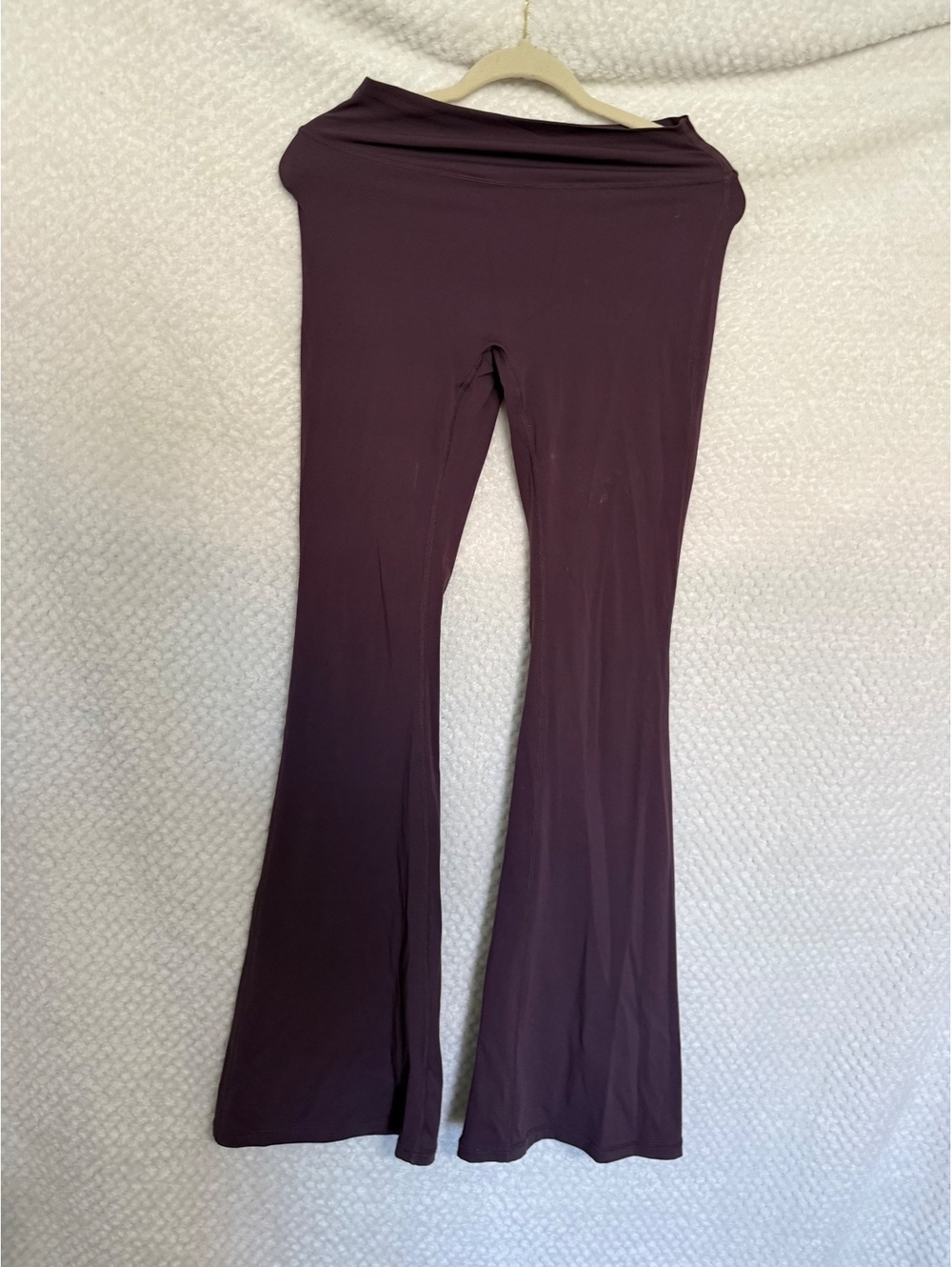 Women's Purple Flared Pants with Back Pocket Detail, Size Small